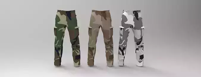 Military Pants package Low-poly 3D model