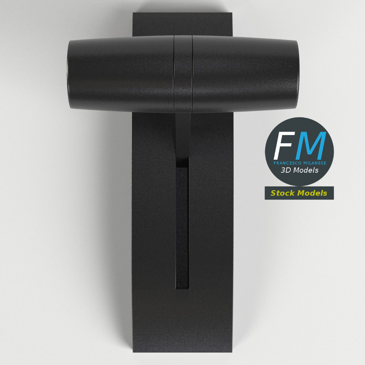 T-Lever door handle 3D model_6