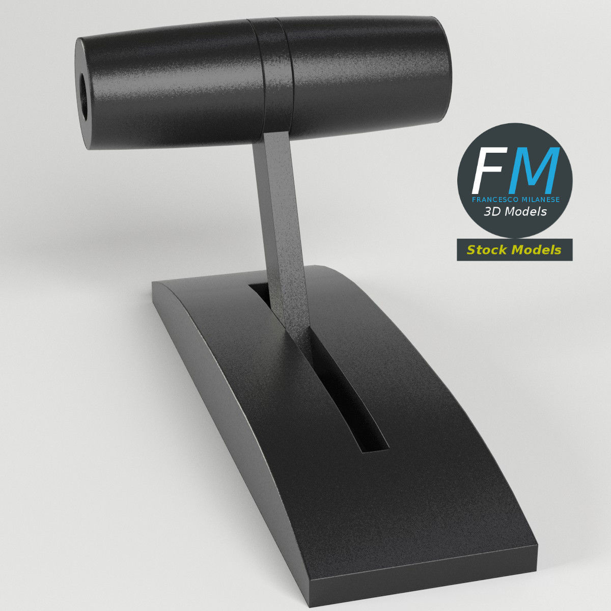 T-Lever door handle 3D model_2