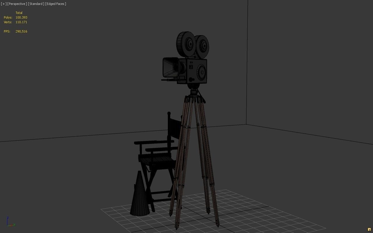 Classic Movie Camera 3D model_8