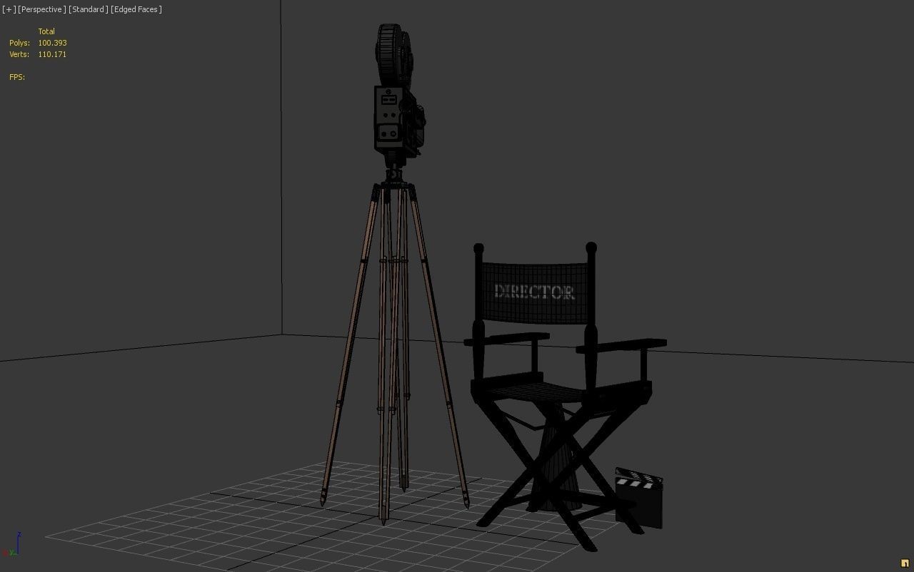 Classic Movie Camera 3D model_7