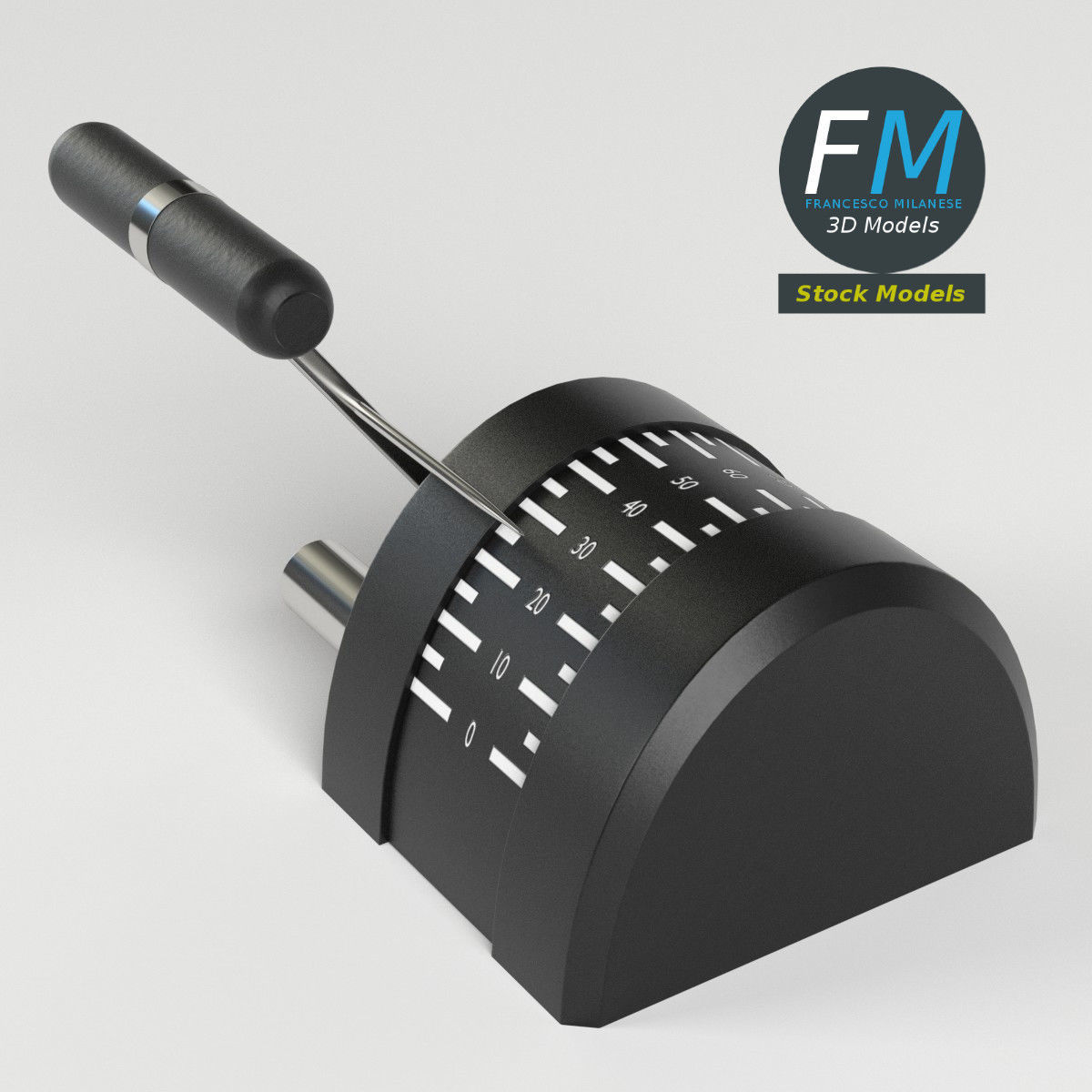 Engine control lever 3D model_2
