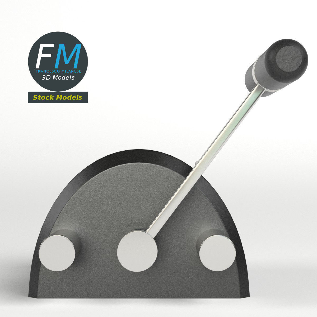 Engine control lever 3D model_4