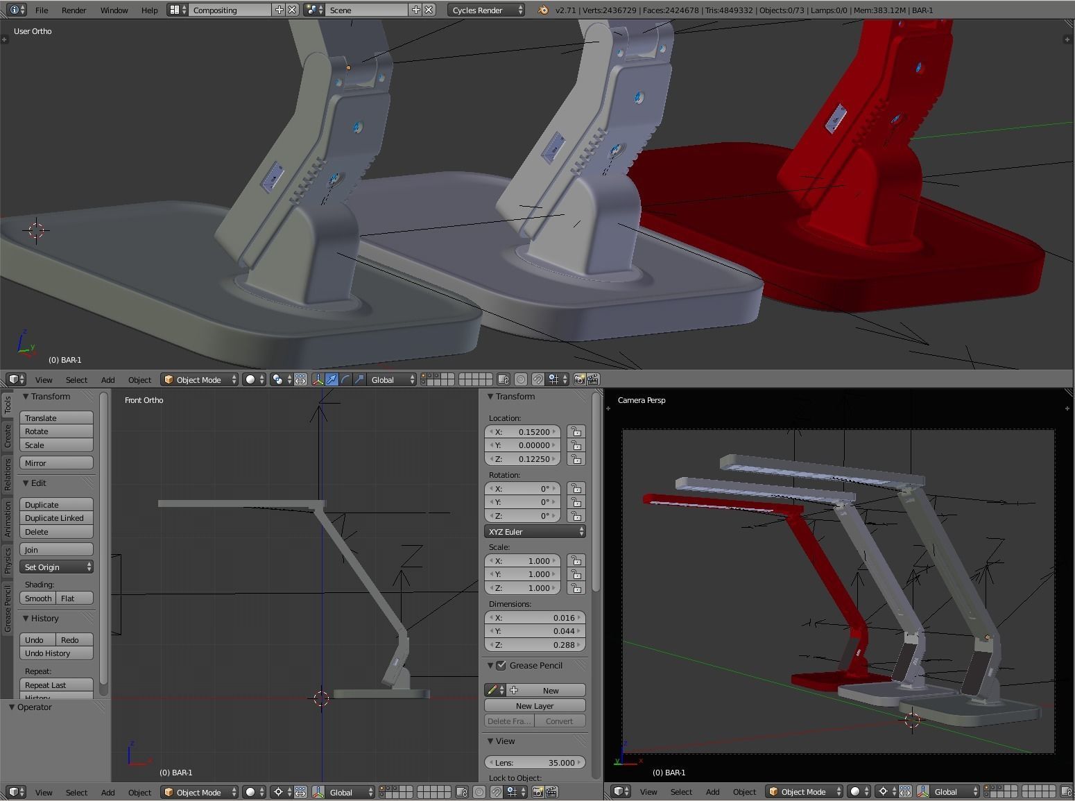 Modern Table Led Lamp 3D model_29