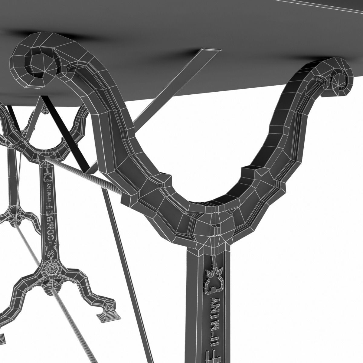 Restoration Hardware  Factory Zinc  Cast Iron Dining Tables 3D model_3