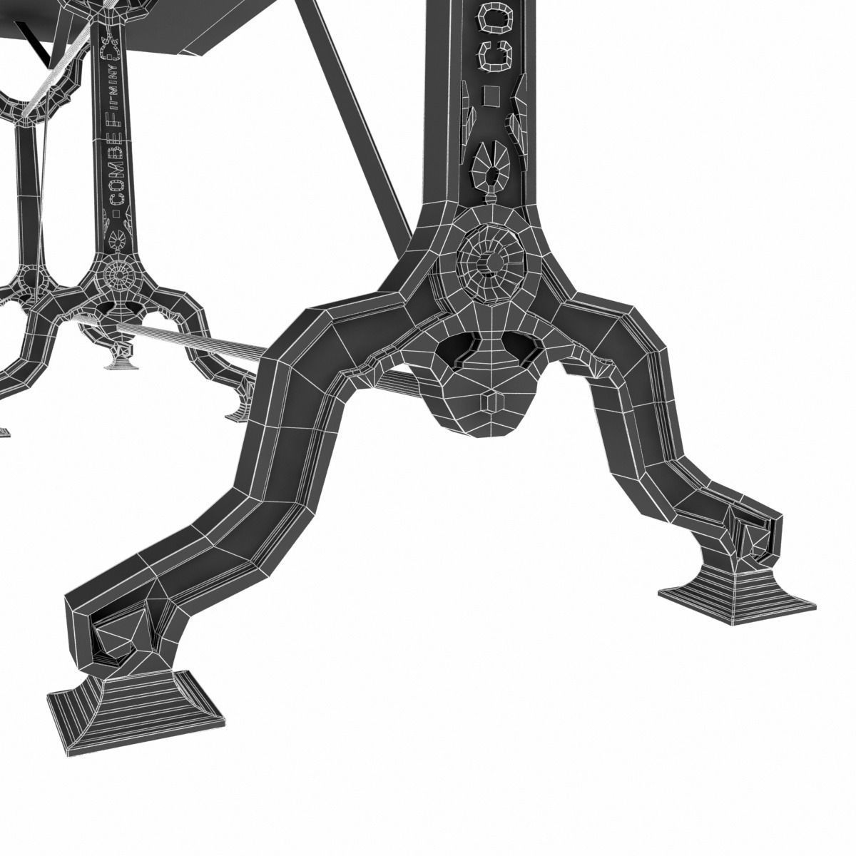 Restoration Hardware  Factory Zinc  Cast Iron Dining Tables 3D model_4