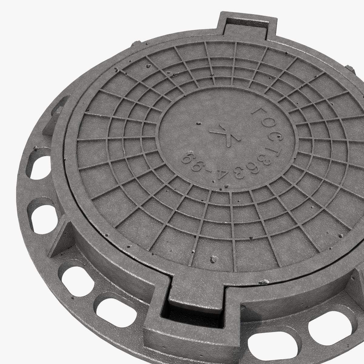 cast iron hatch 3D model_7