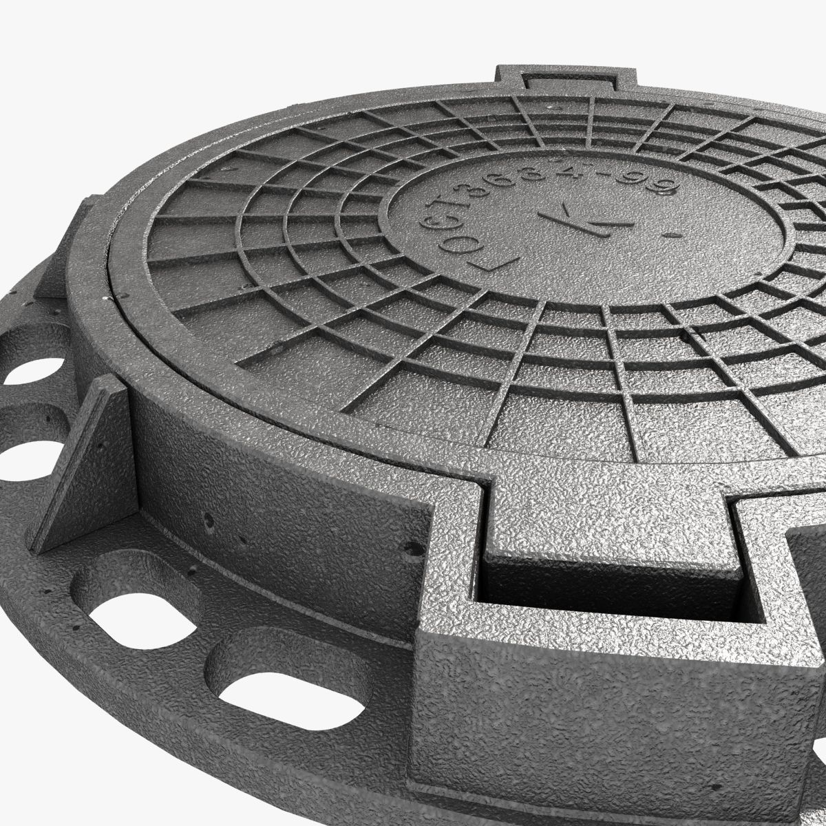 cast iron hatch 3D model_5