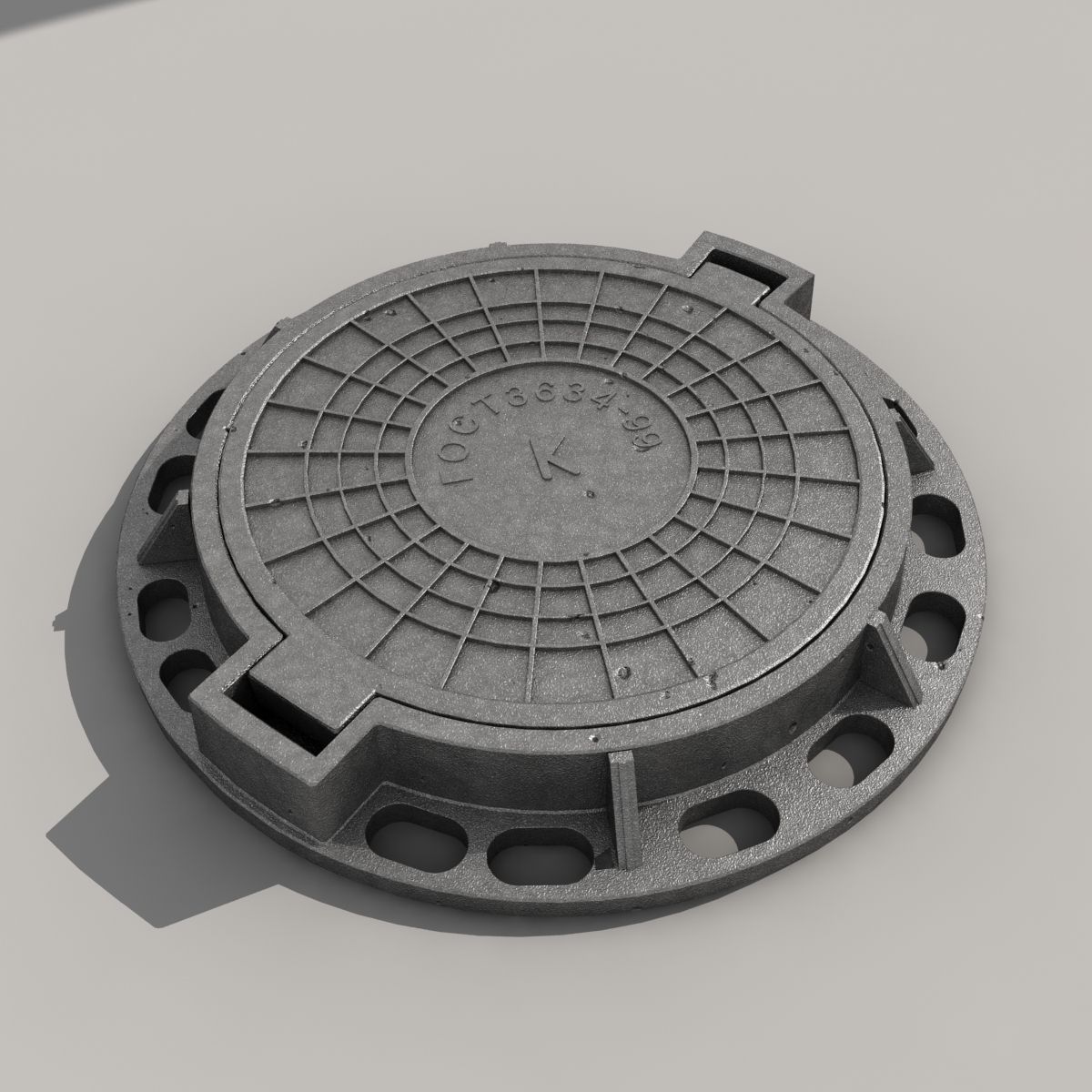 cast iron hatch 3D model_1