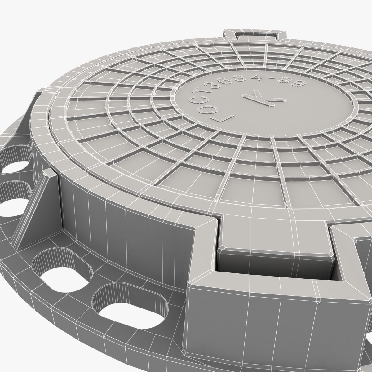 cast iron hatch 3D model_3