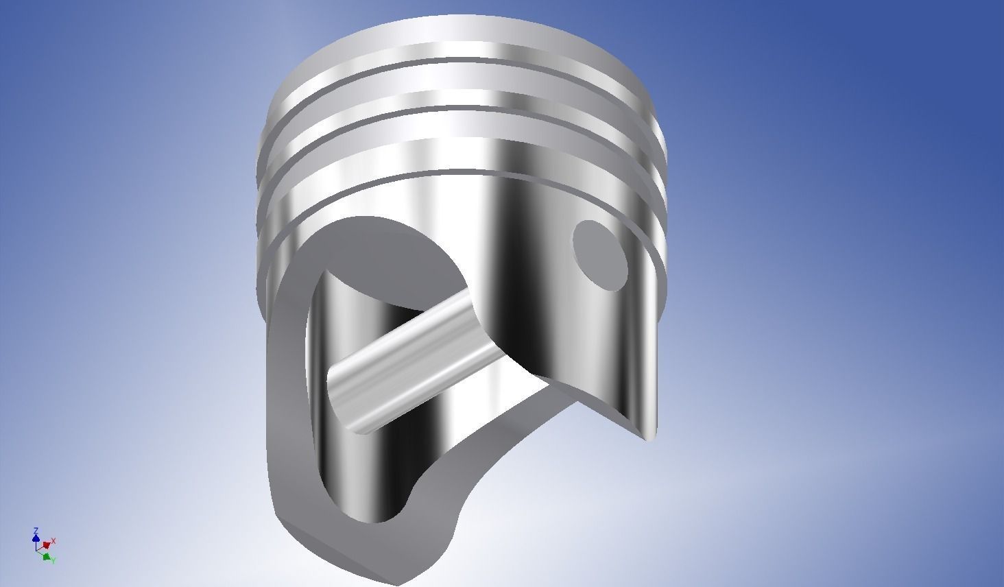 Piston stainless steel rod Free 3D model