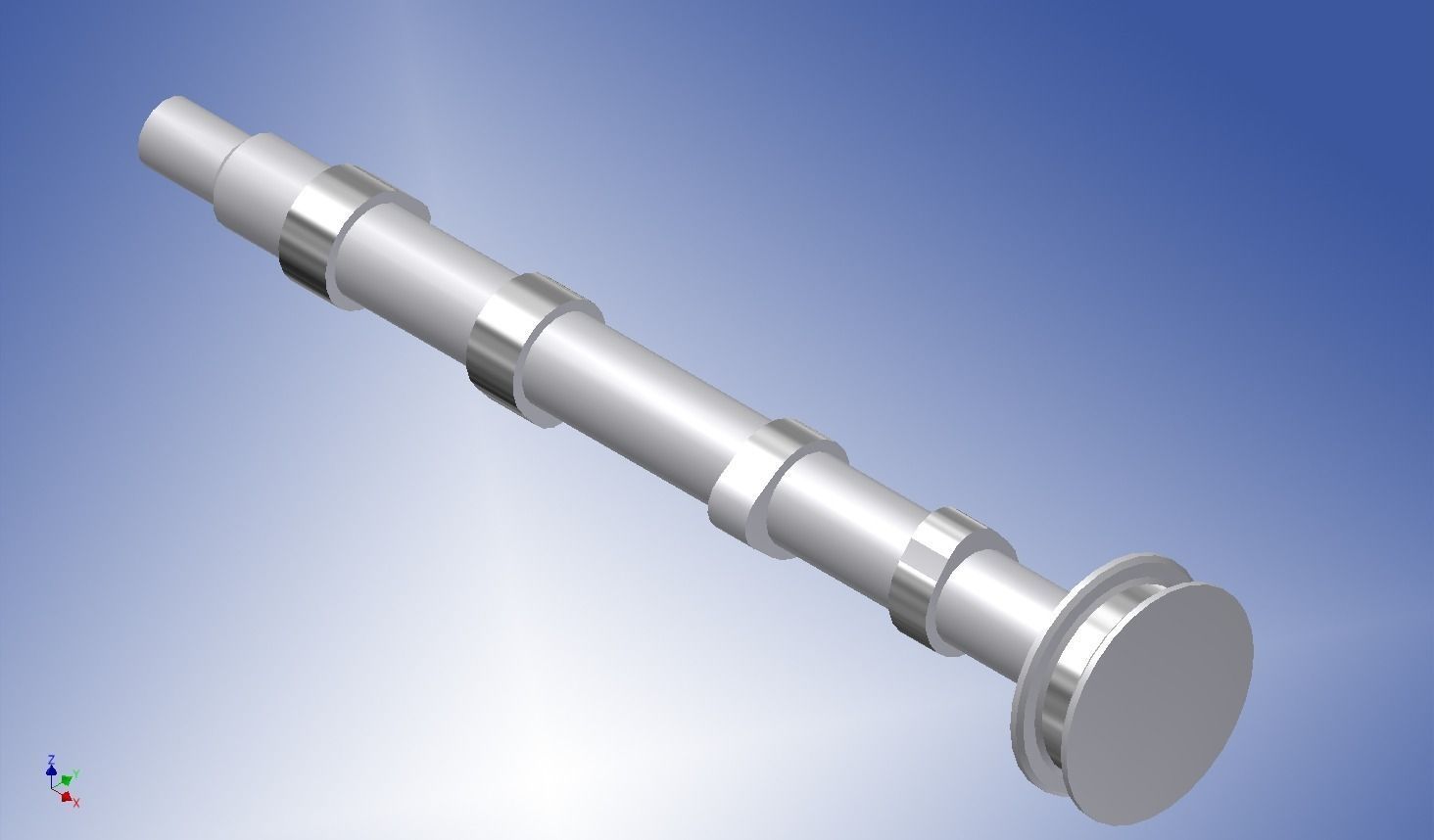 Camshaft with pulley Free 3D model