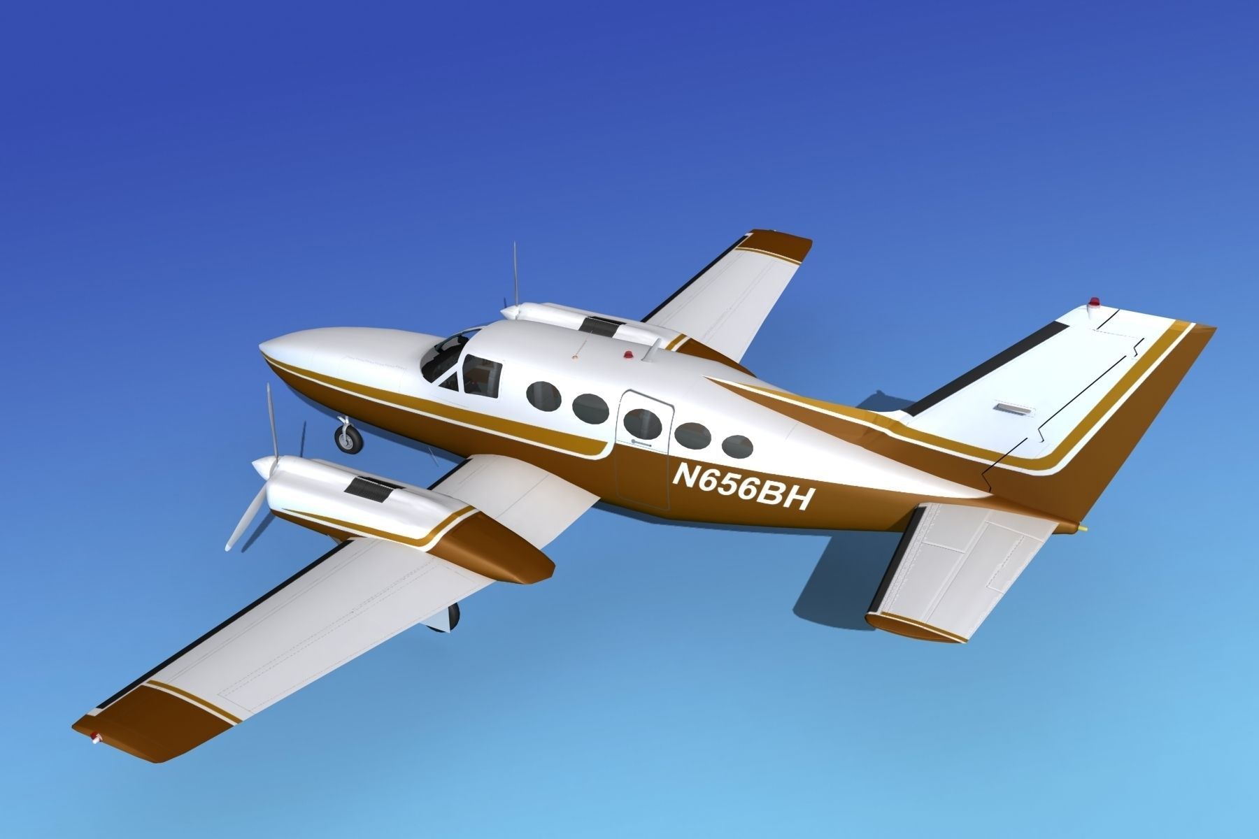 Cessna 414A Chancellor V02 3D model_8