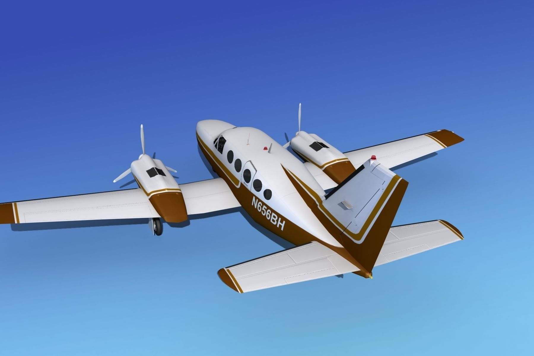 Cessna 414A Chancellor V02 3D model_7