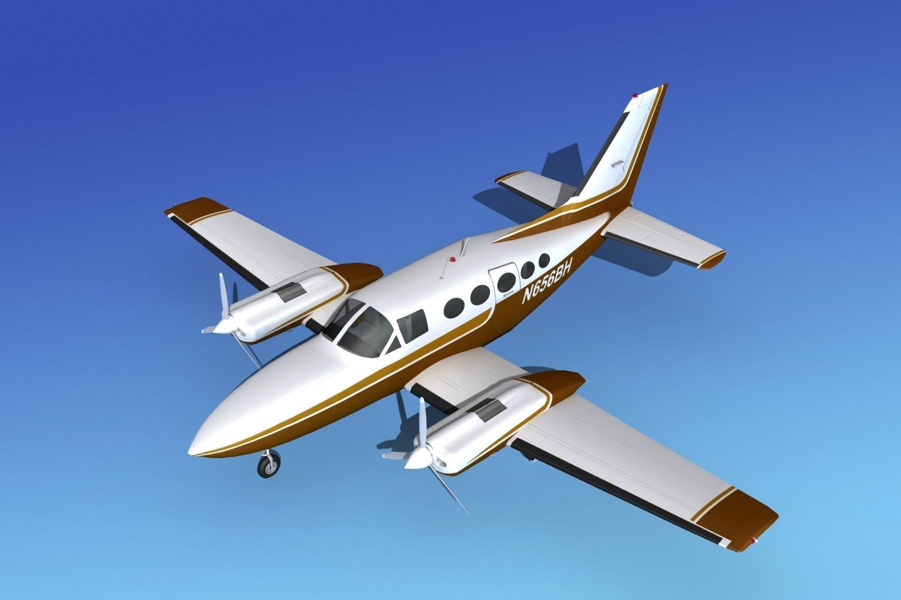 Cessna 414A Chancellor V02 3D model_10