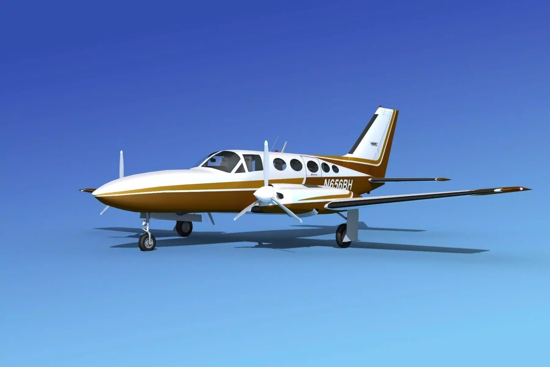 Cessna 414A Chancellor V02 3D model_0