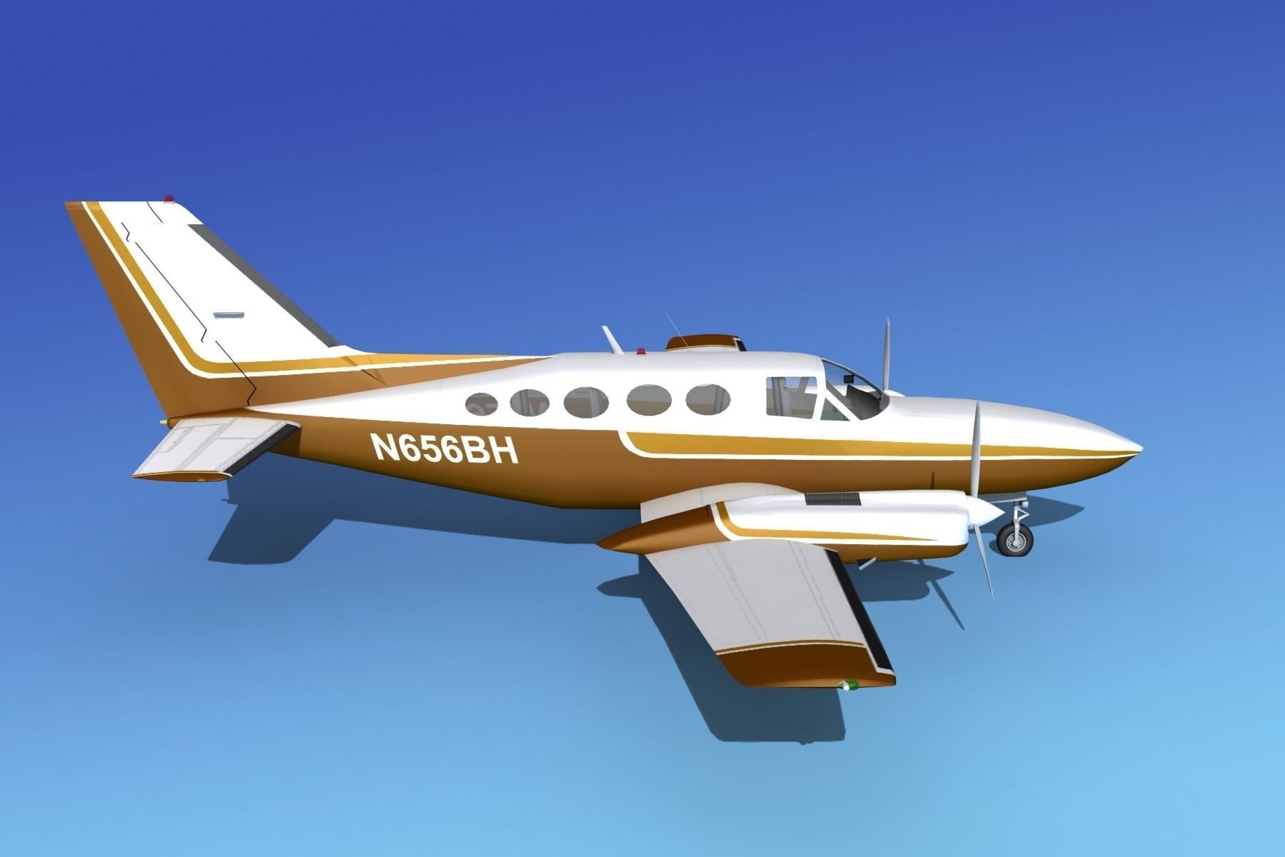 Cessna 414A Chancellor V02 3D model_4