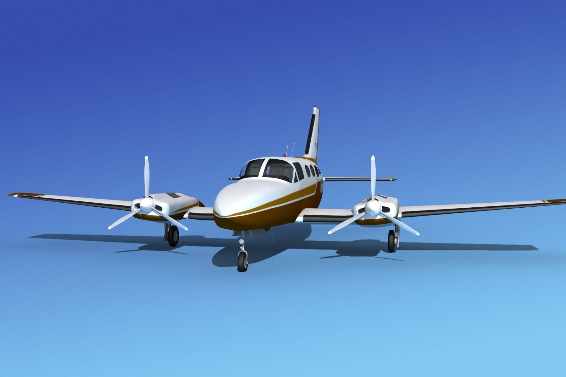 Cessna 414A Chancellor V02 3D model_1