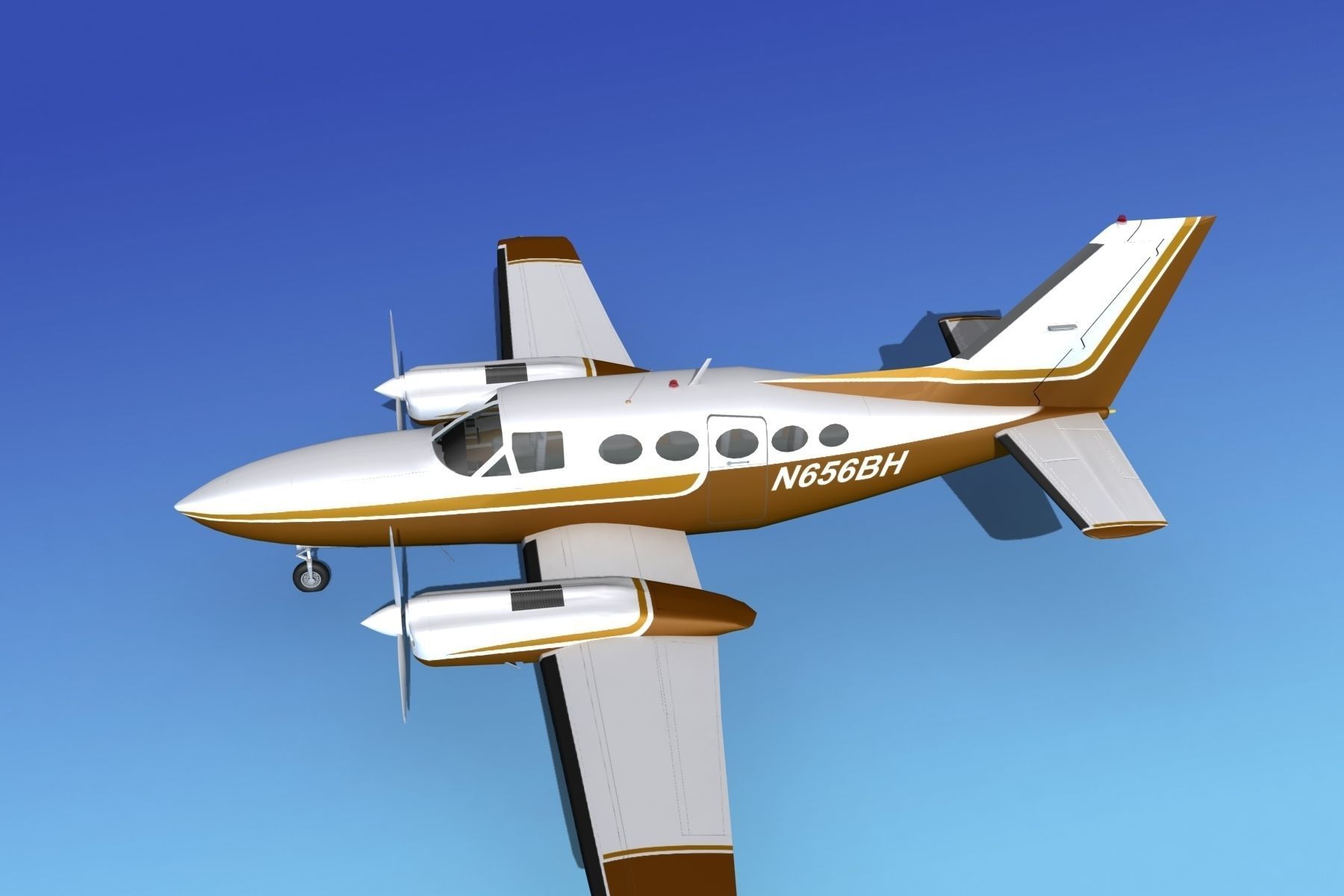 Cessna 414A Chancellor V02 3D model_9