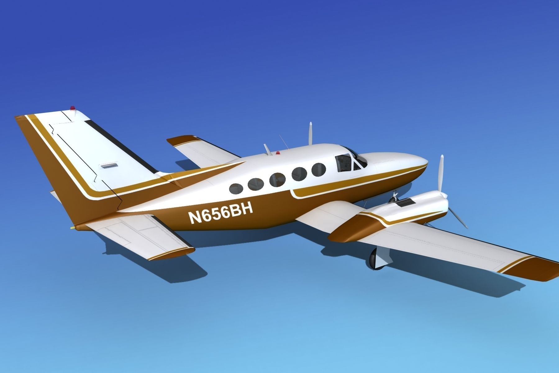 Cessna 414A Chancellor V02 3D model_5