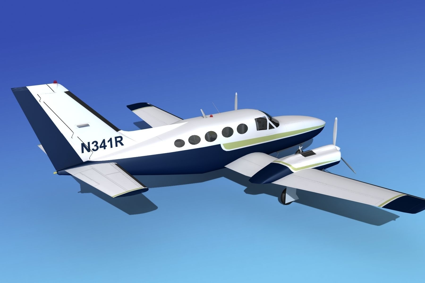 Cessna 414A Chancellor V03 3D model_5