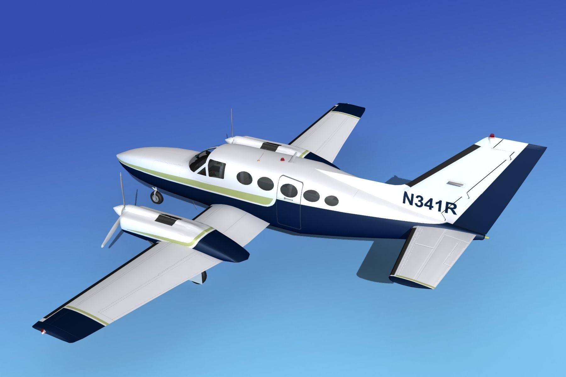 Cessna 414A Chancellor V03 3D model_9