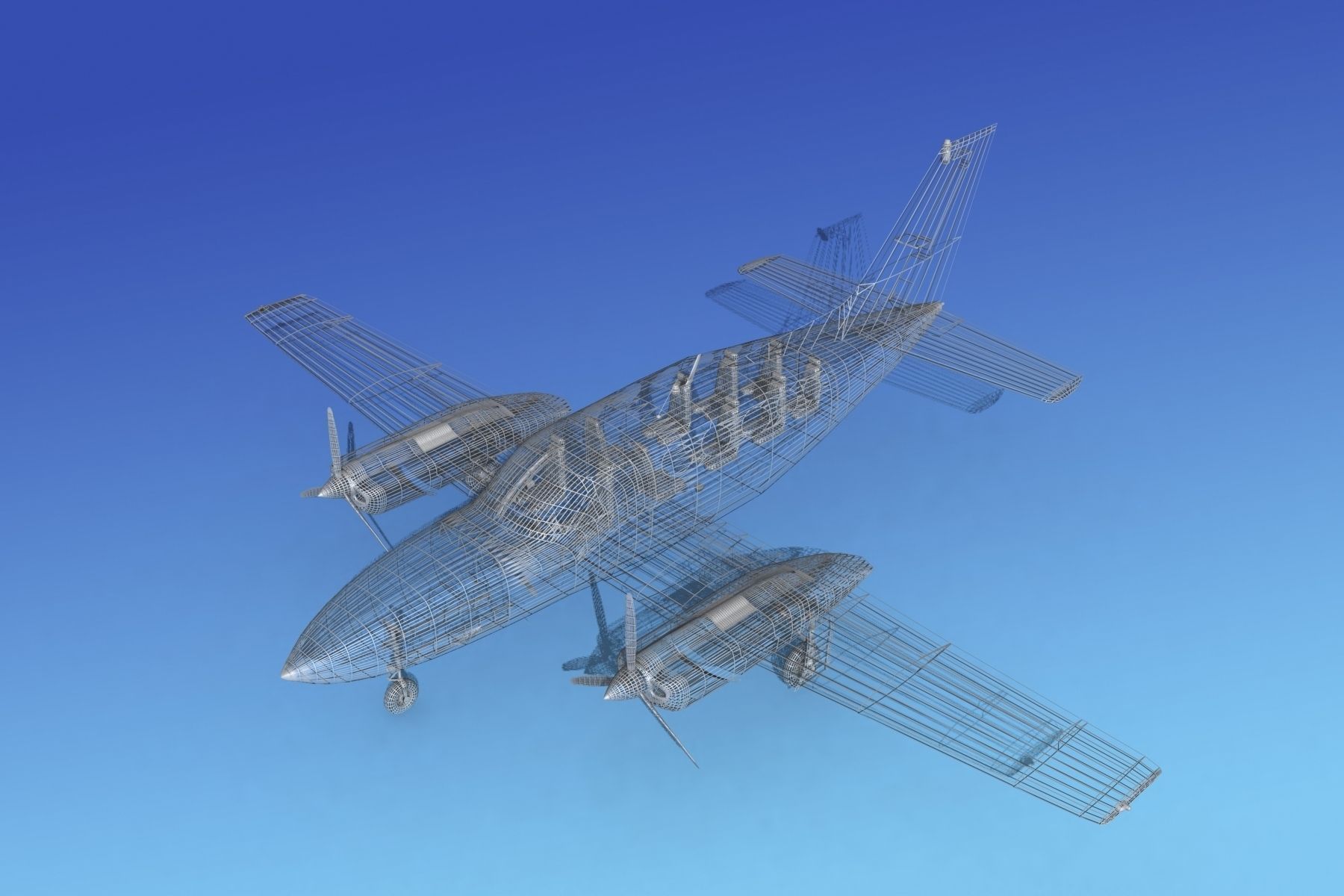 Cessna 414A Chancellor V03 3D model_11