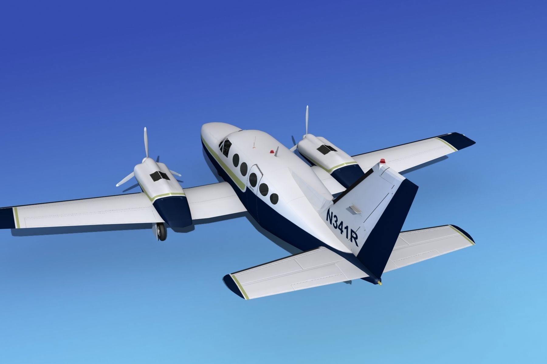 Cessna 414A Chancellor V03 3D model_7
