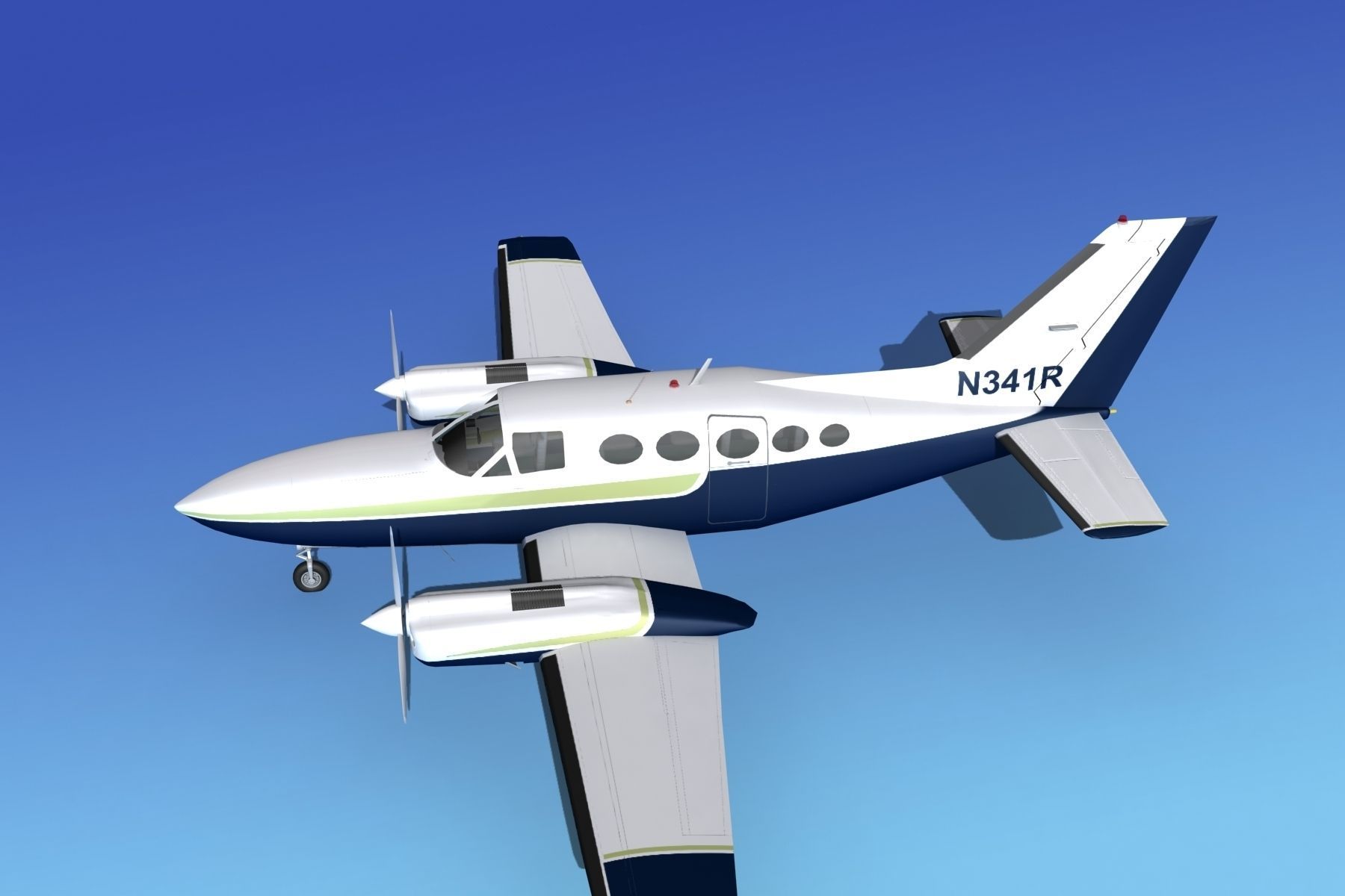 Cessna 414A Chancellor V03 3D model_8