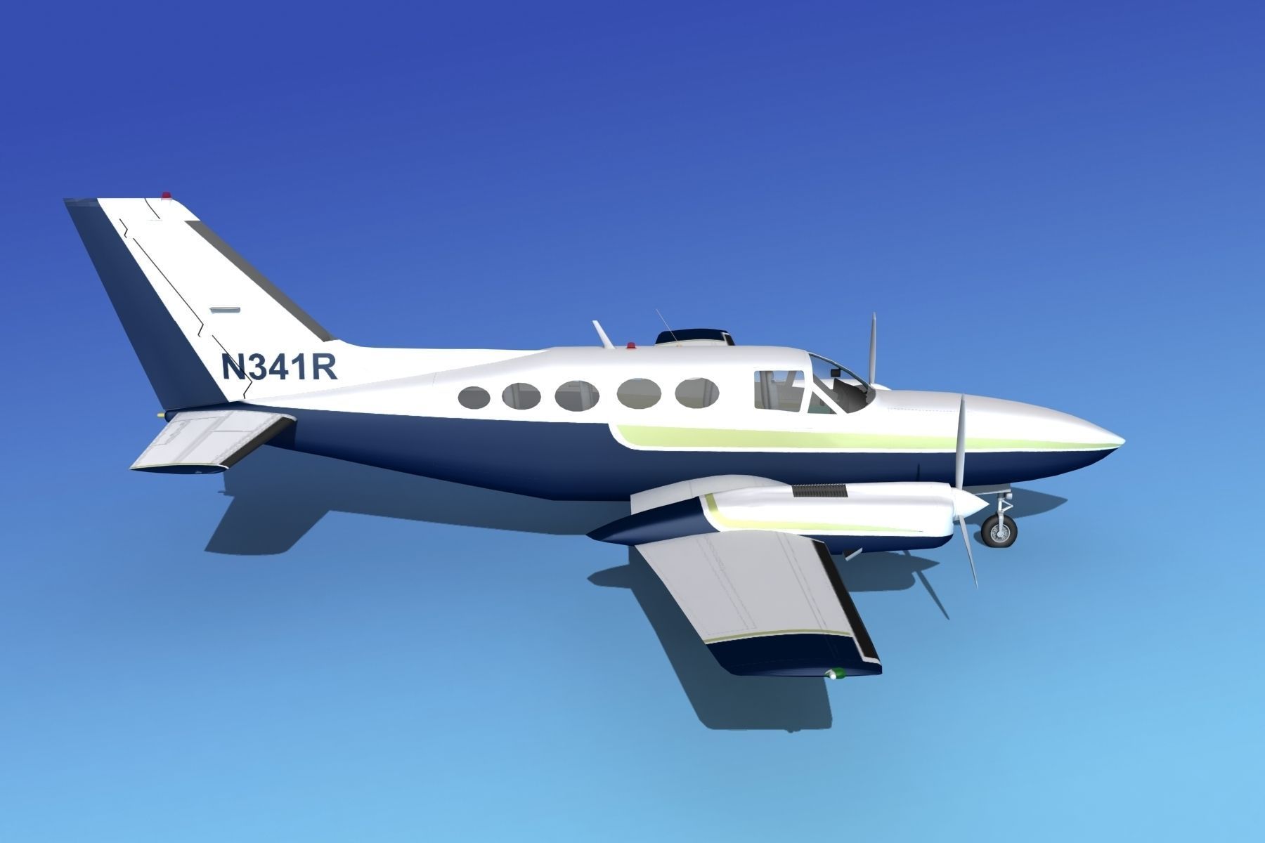 Cessna 414A Chancellor V03 3D model_4