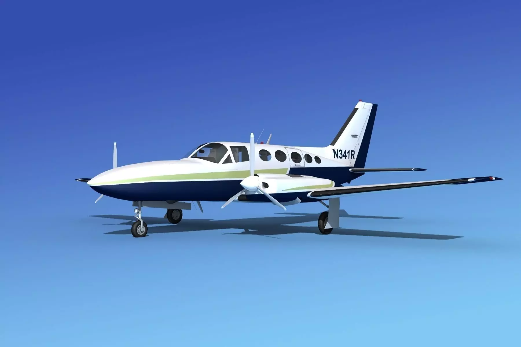 Cessna 414A Chancellor V03 3D model_0