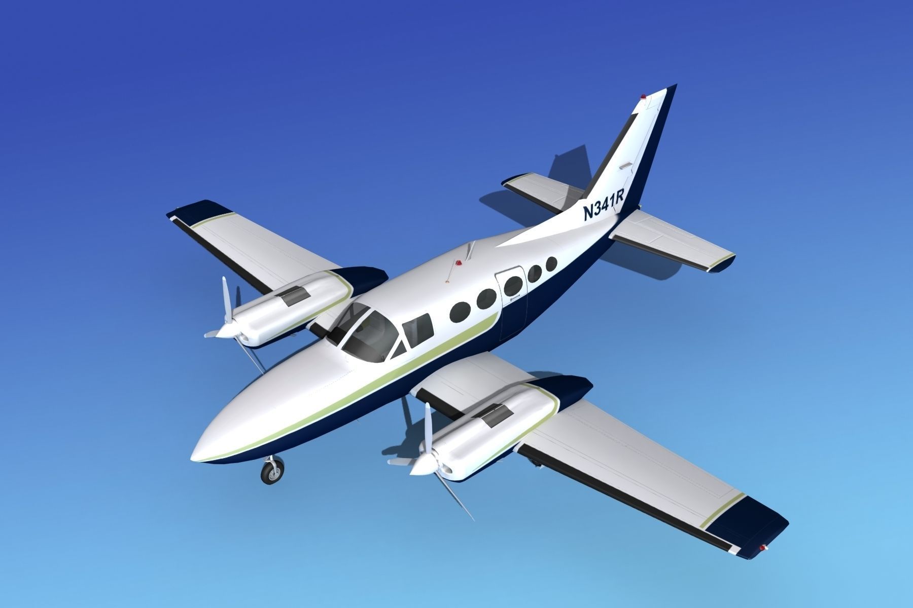 Cessna 414A Chancellor V03 3D model_10