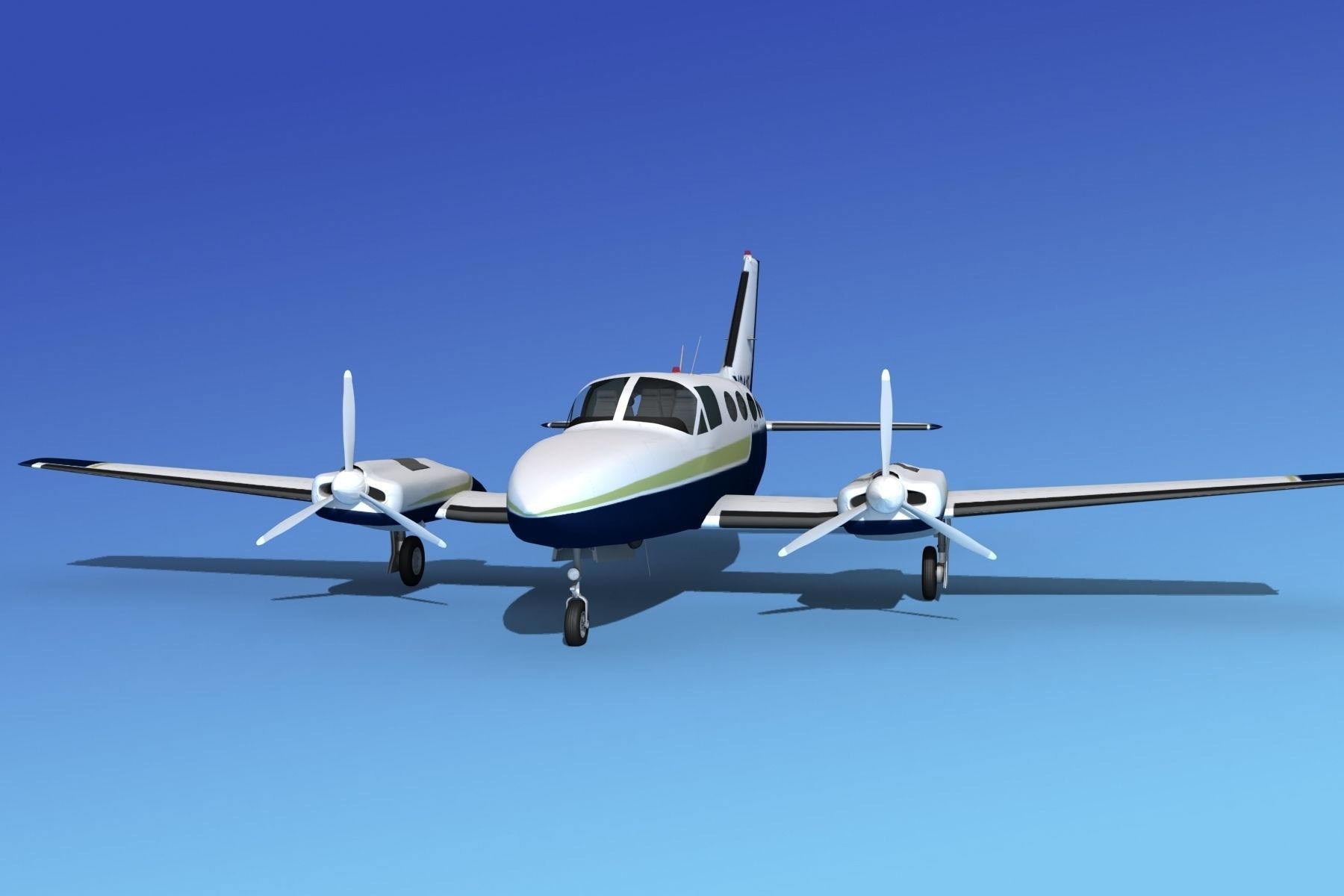 Cessna 414A Chancellor V03 3D model_1