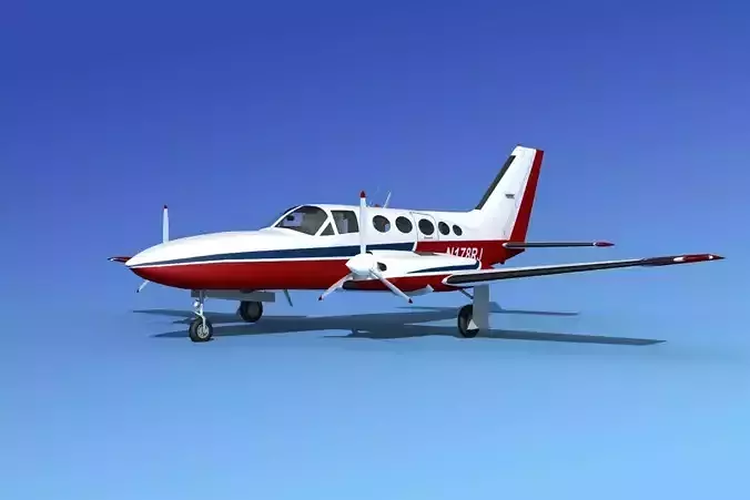 Cessna 414A Chancellor V05 3D model