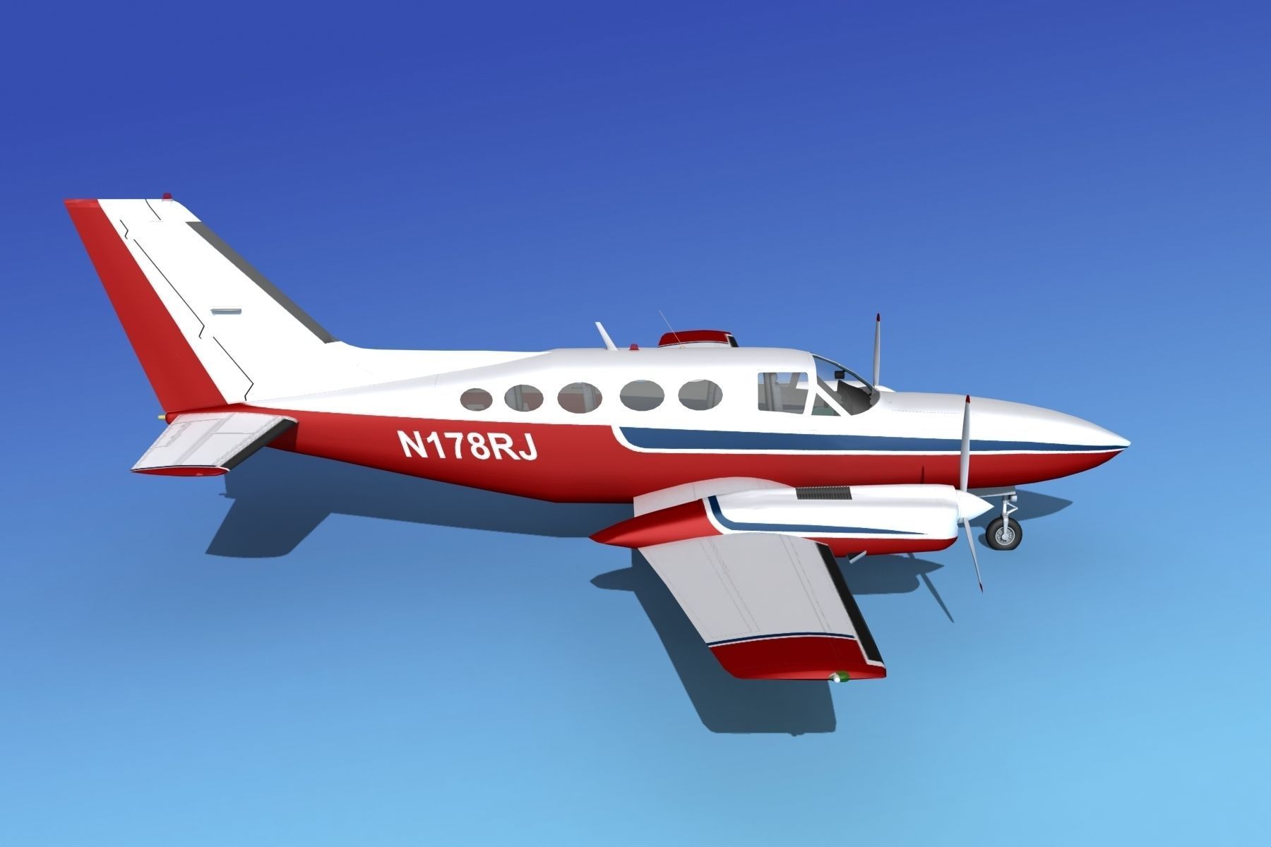 Cessna 414A Chancellor V05 3D model_4