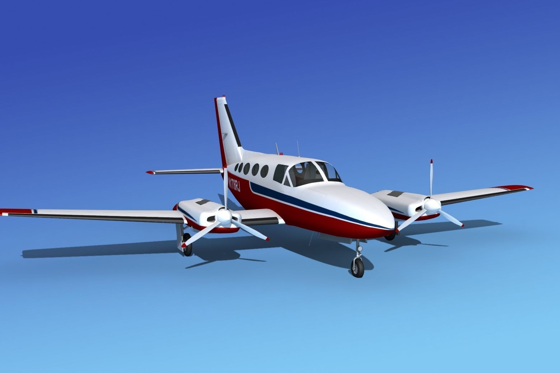 Cessna 414A Chancellor V05 3D model_2