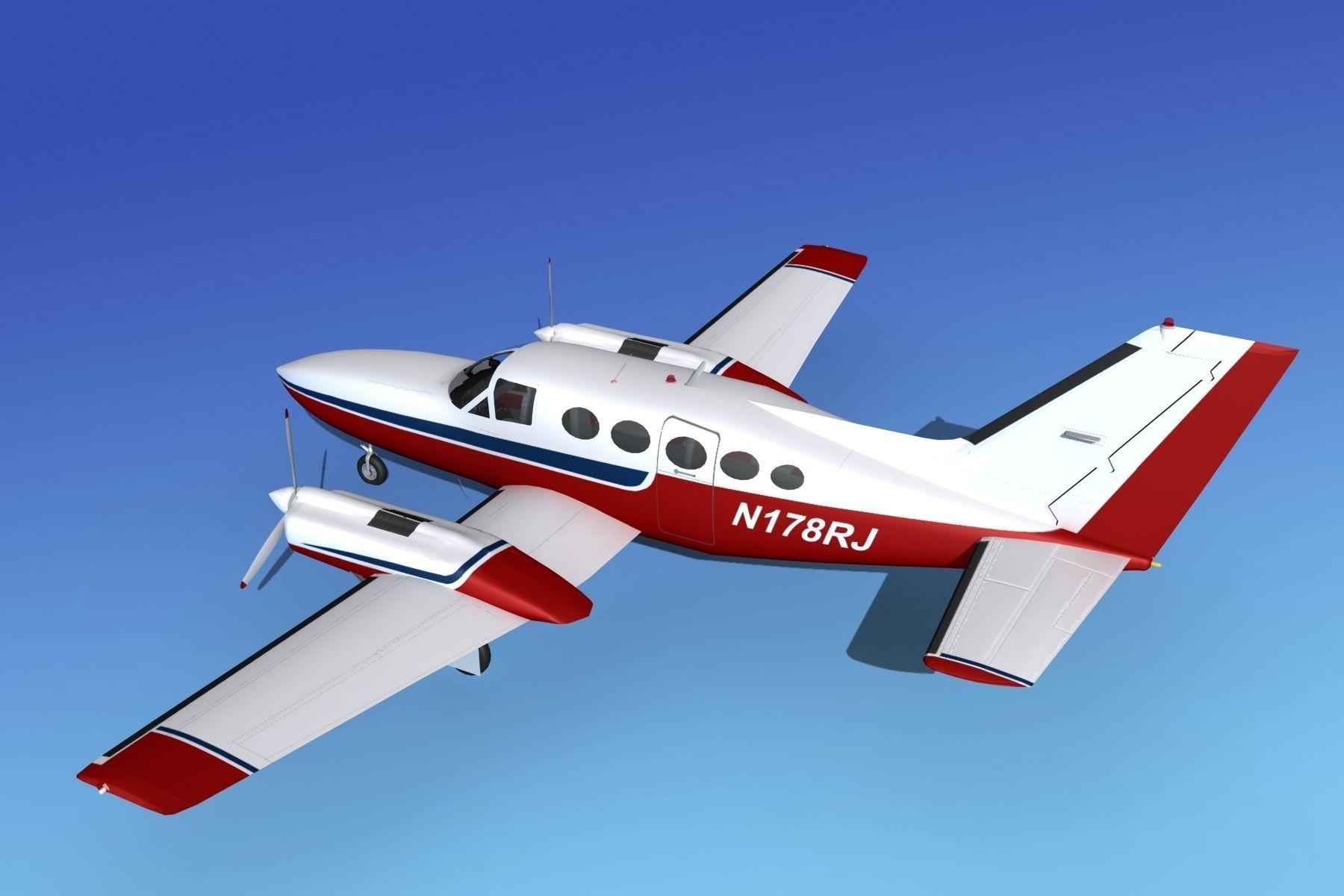 Cessna 414A Chancellor V05 3D model_8