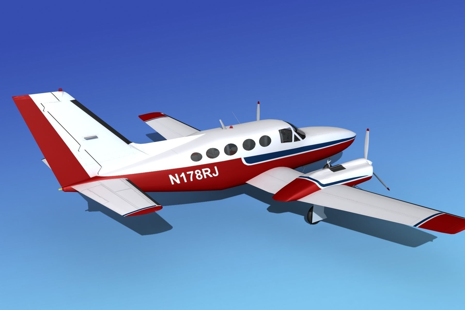 Cessna 414A Chancellor V05 3D model_5