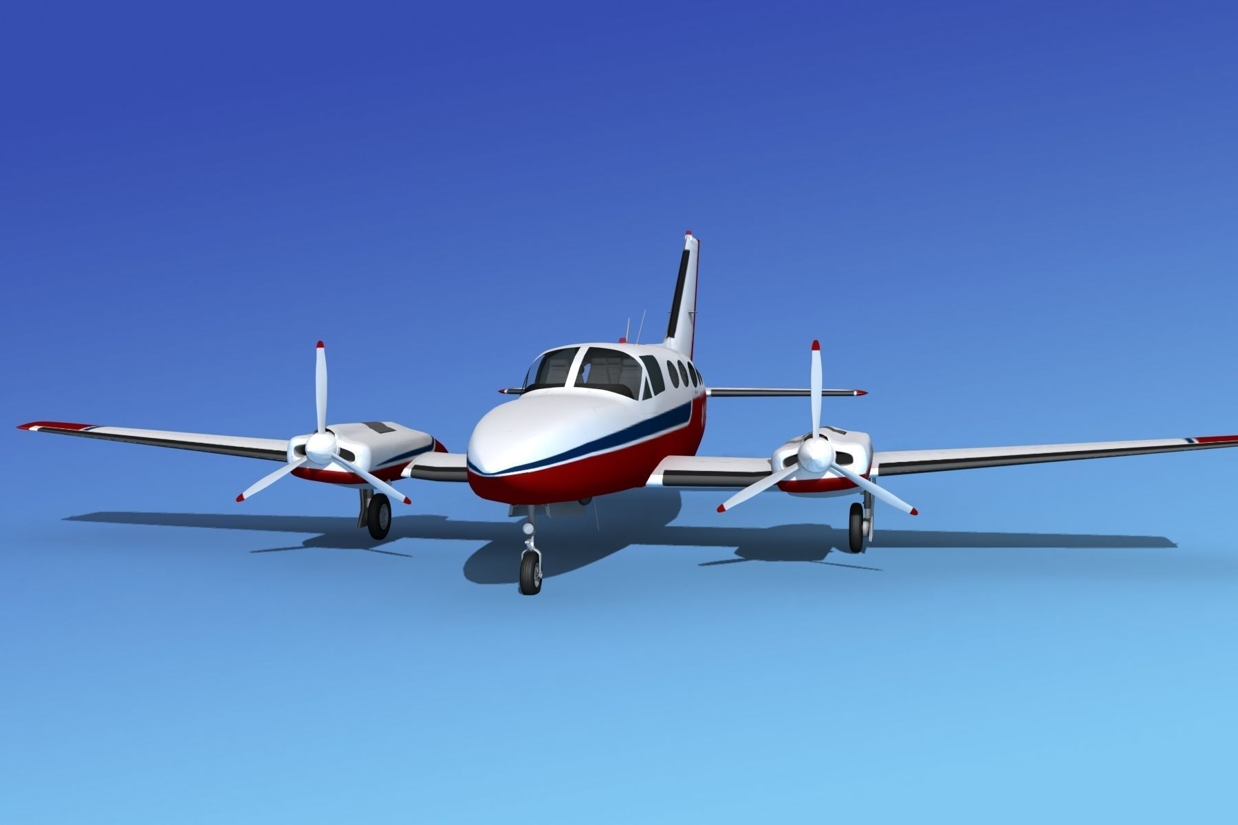 Cessna 414A Chancellor V05 3D model_1