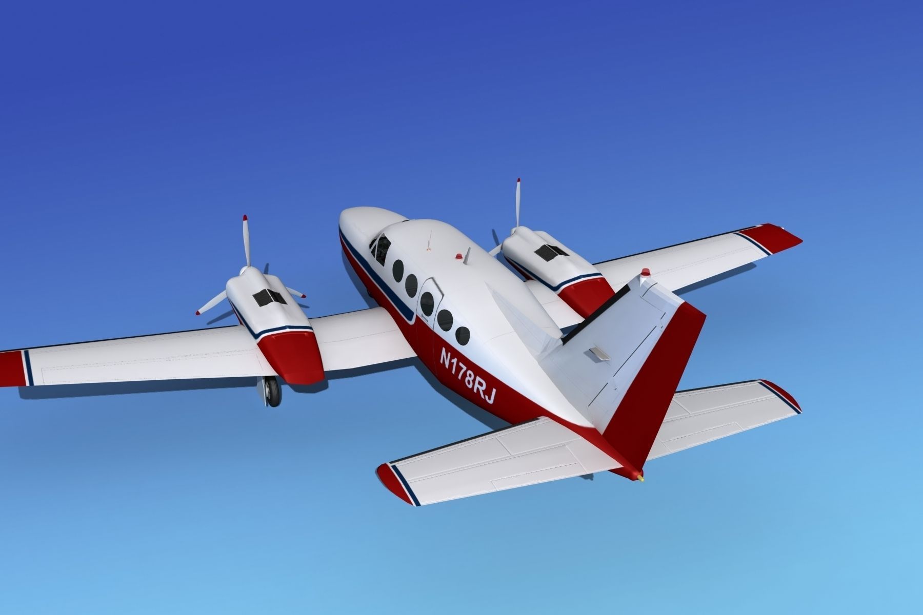 Cessna 414A Chancellor V05 3D model_7