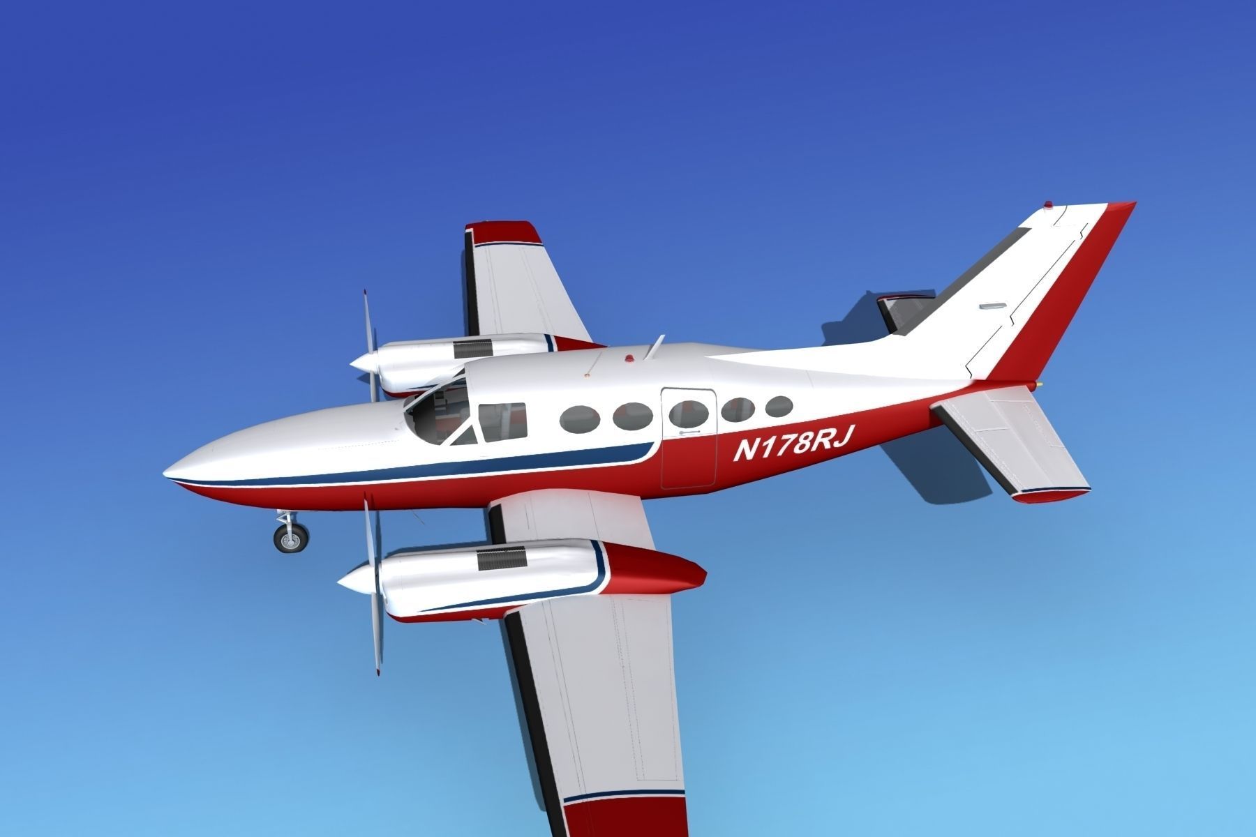 Cessna 414A Chancellor V05 3D model_9