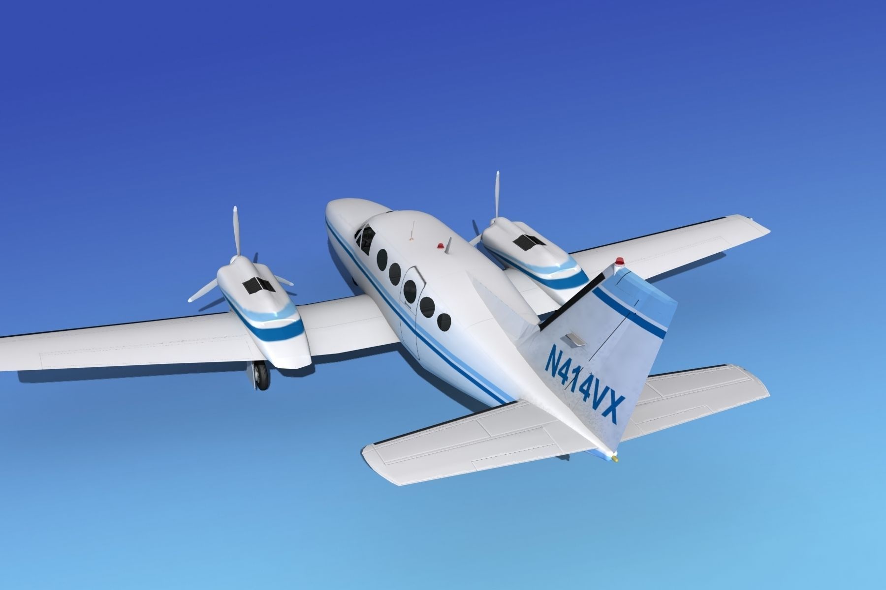 Cessna 414A Chancellor V06 3D model_7