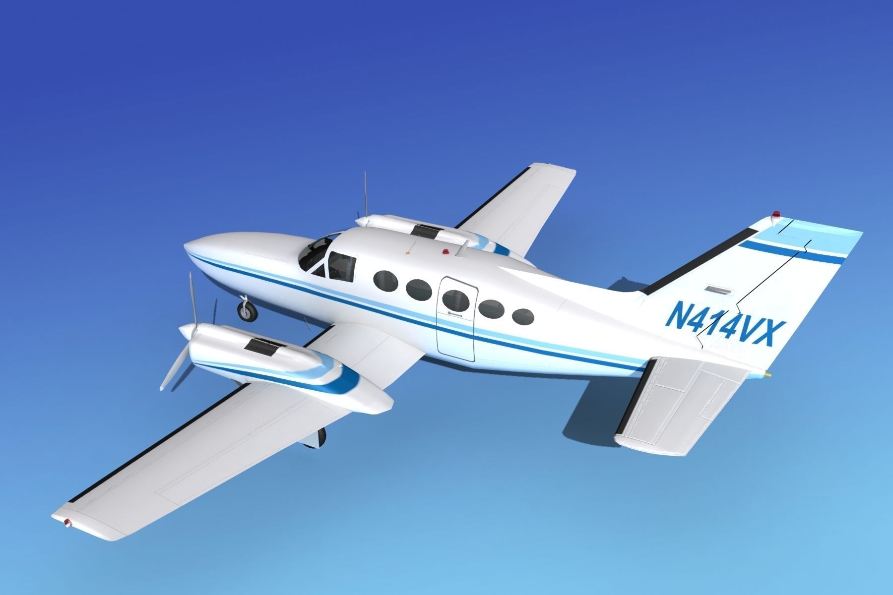Cessna 414A Chancellor V06 3D model_8