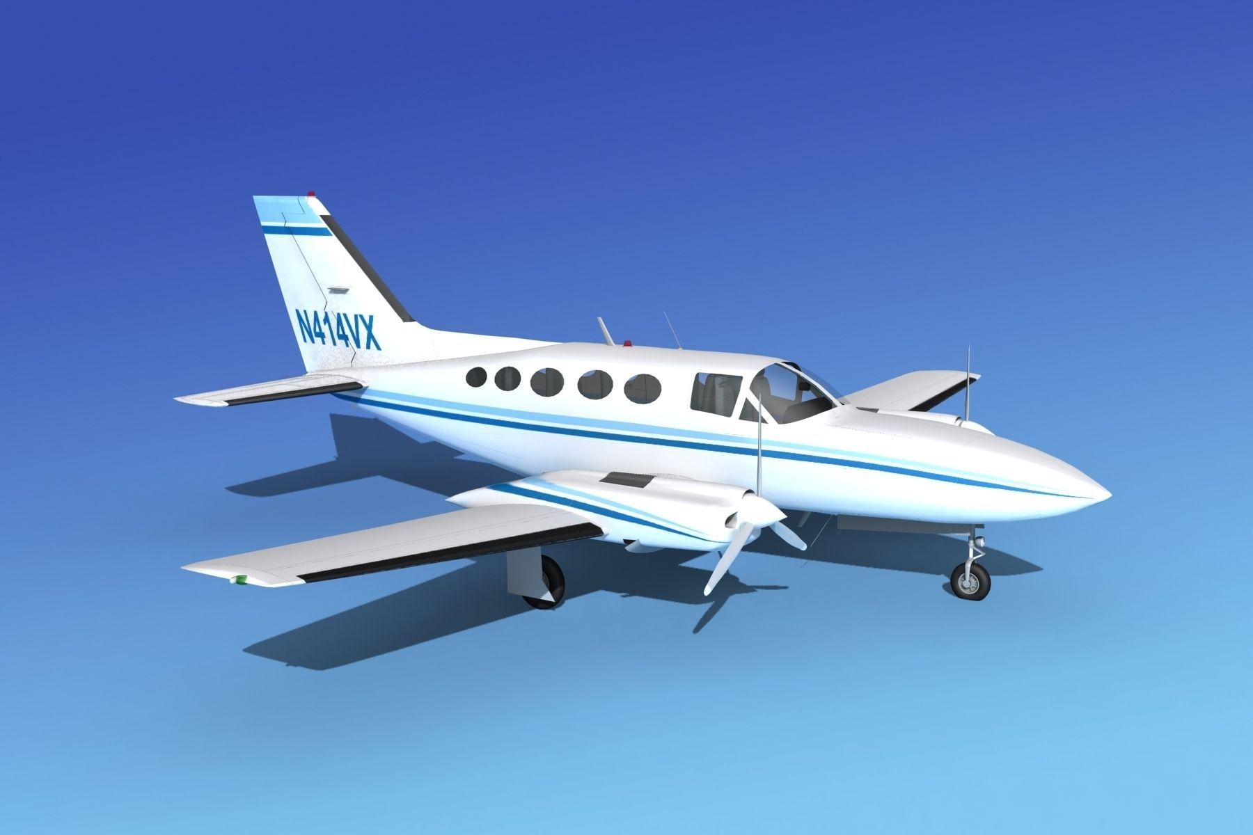 Cessna 414A Chancellor V06 3D model_3