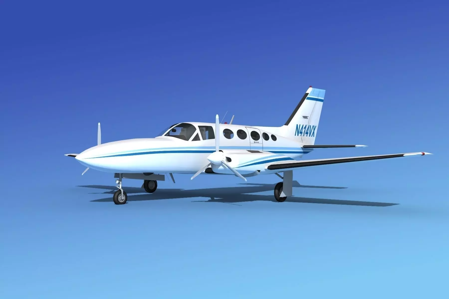 Cessna 414A Chancellor V06 3D model_0