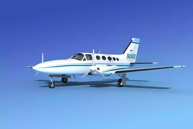 Cessna 414A Chancellor V06 3D model Cessna 414A Chancellor V06 3D model