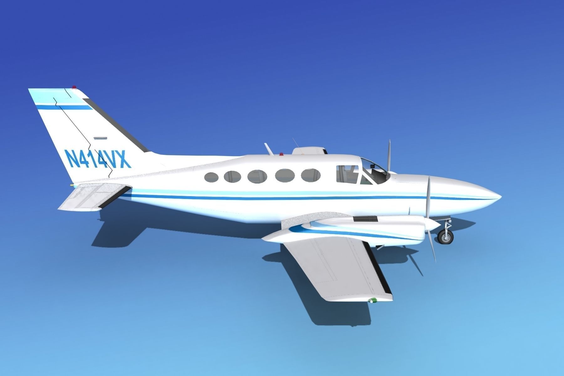 Cessna 414A Chancellor V06 3D model_4