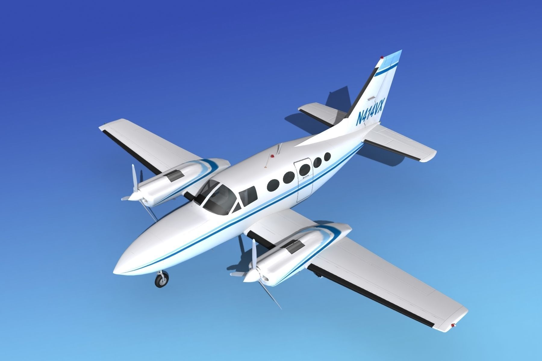 Cessna 414A Chancellor V06 3D model_10