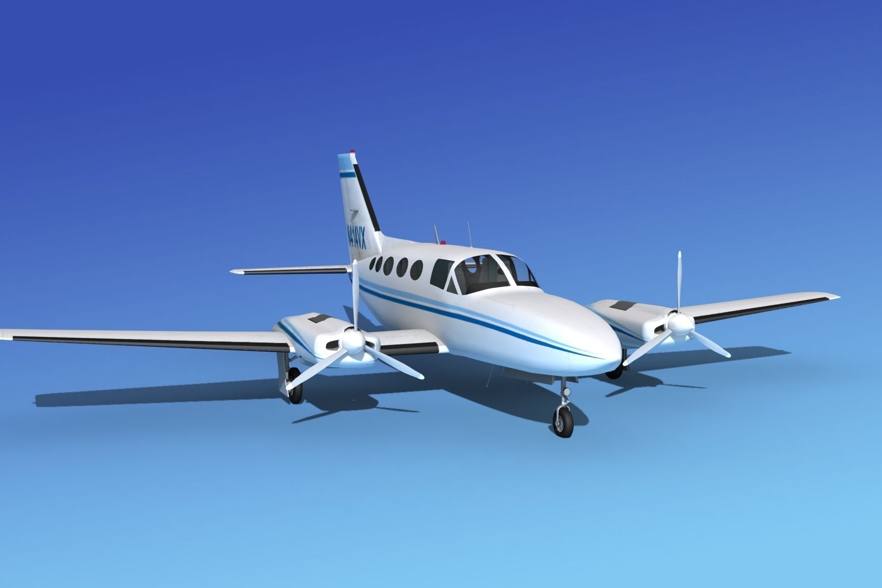 Cessna 414A Chancellor V06 3D model_2