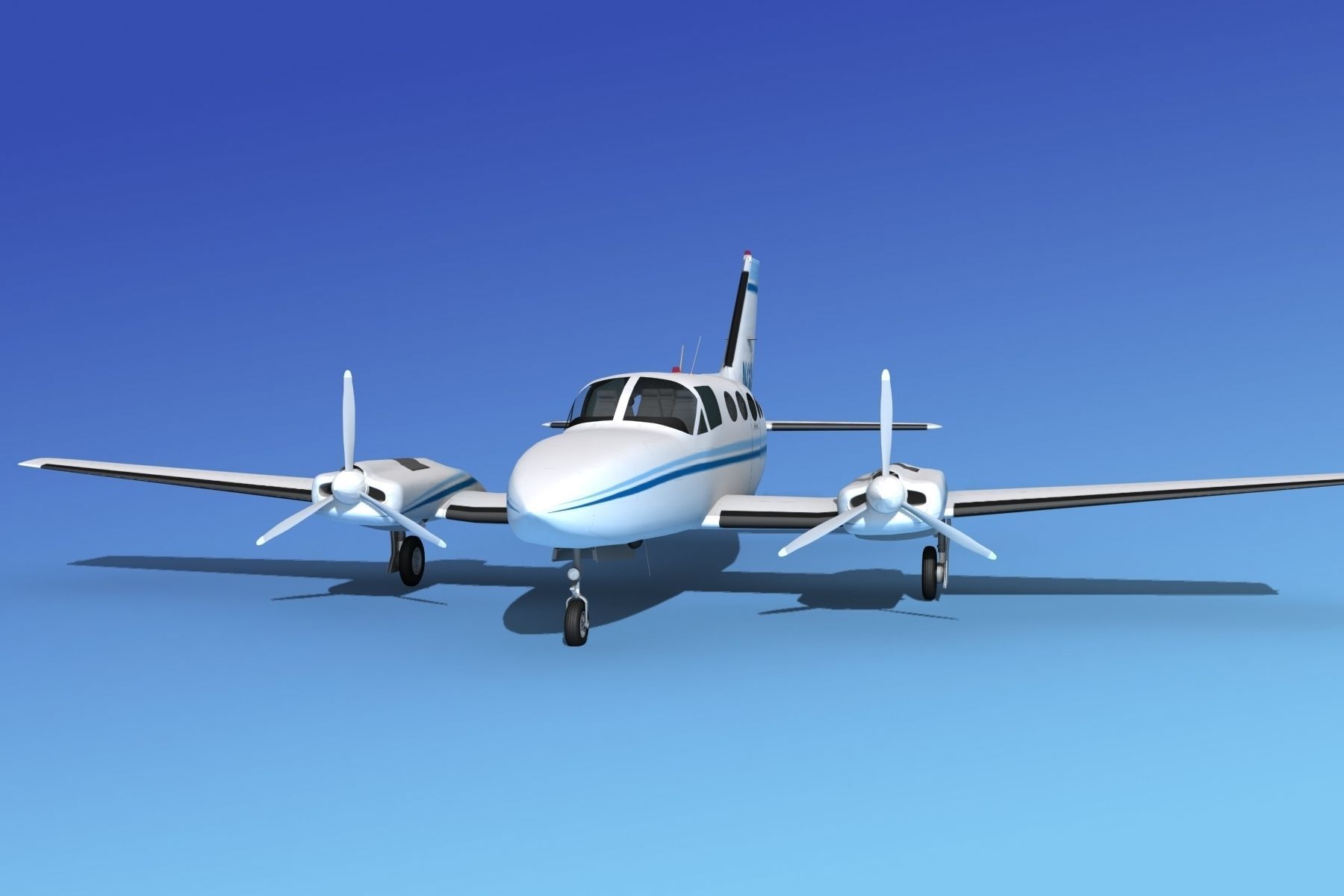 Cessna 414A Chancellor V06 3D model_1